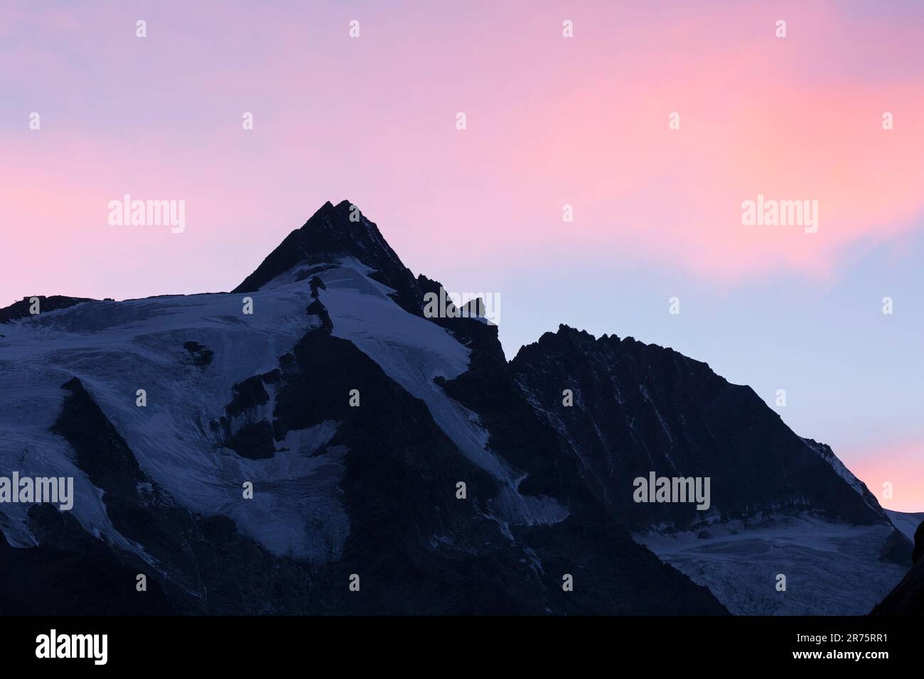 Tramonto sul Großglockner Foto Stock