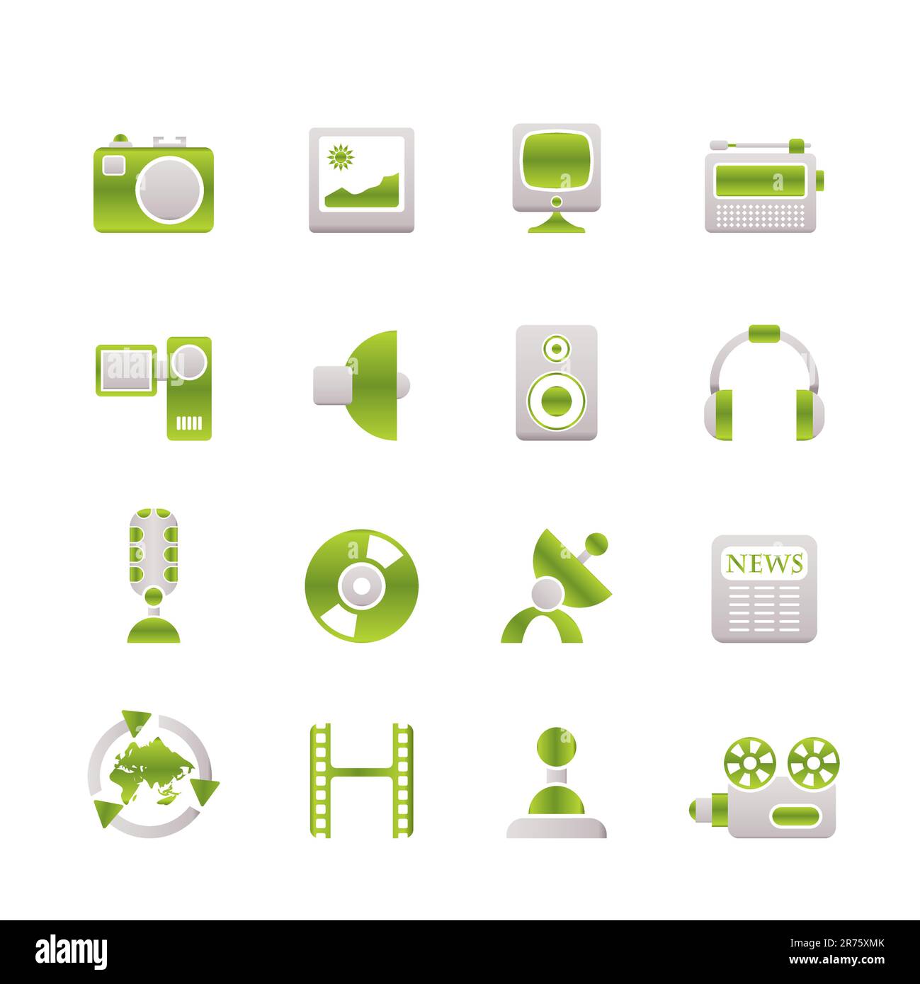 Supporti e apparecchi per uso domestico icone - vettore icona impostare Illustrazione Vettoriale