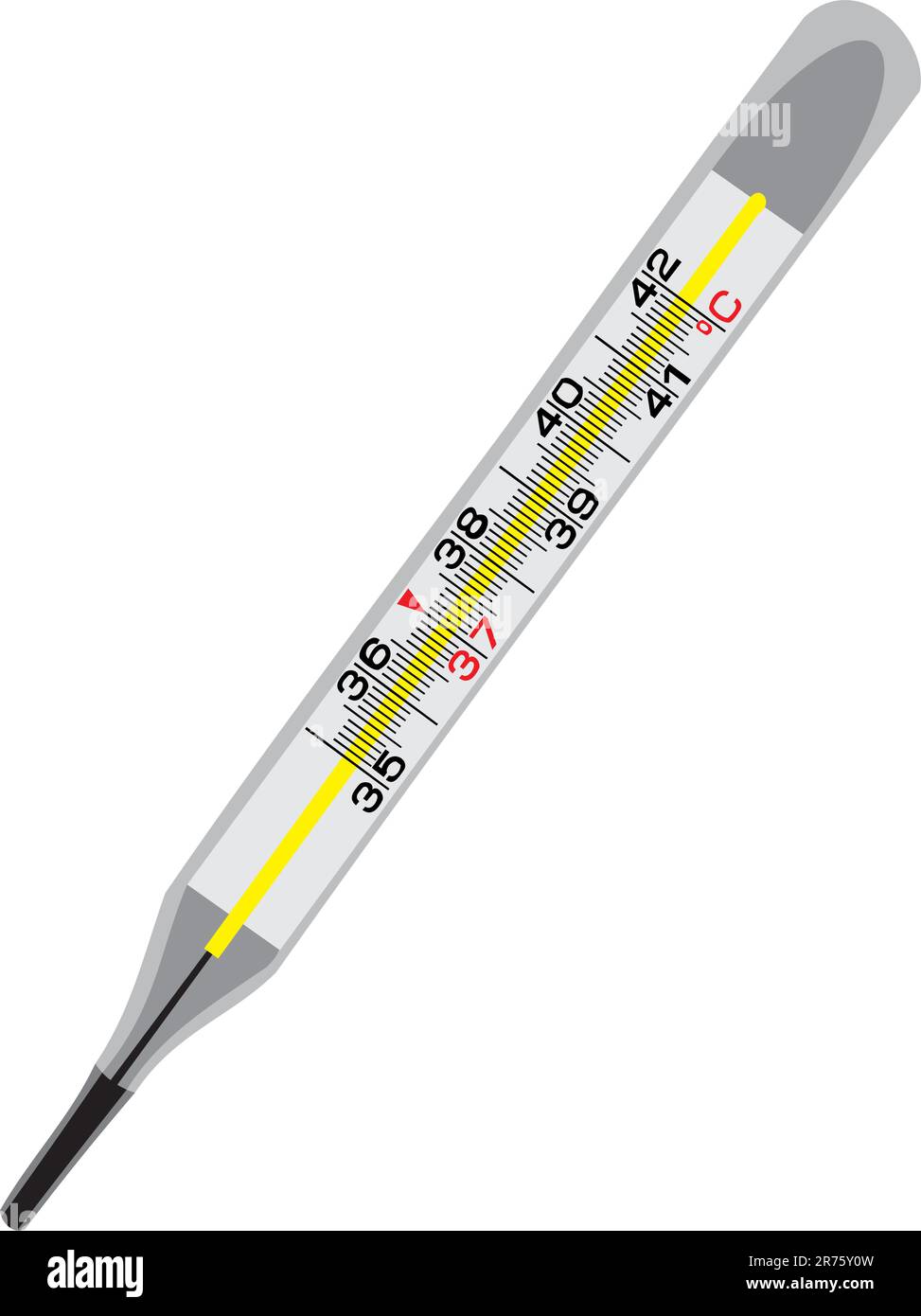 Termometro in vetro. Una grave malattia Illustrazione Vettoriale
