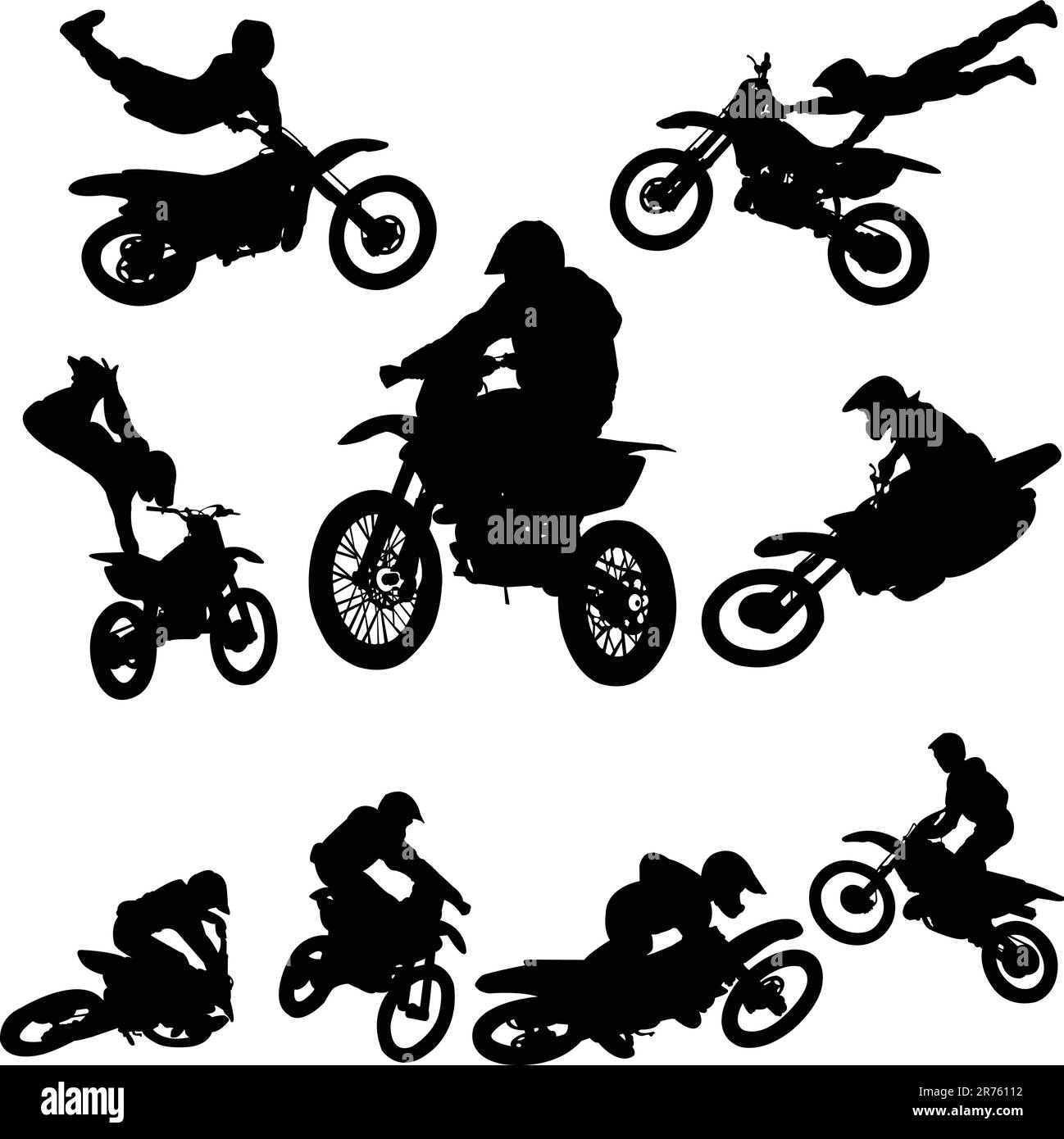 set freestyle trasversale motore - vettore Illustrazione Vettoriale