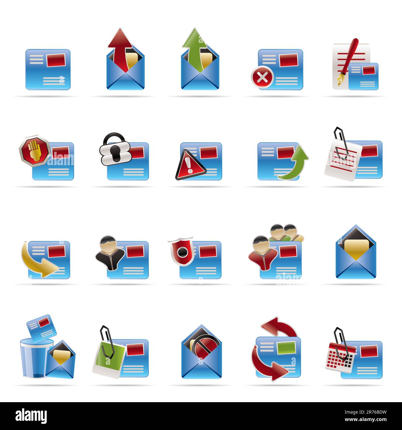 Set di icone vettore di posta e vettore di lettere 2 Illustrazione Vettoriale