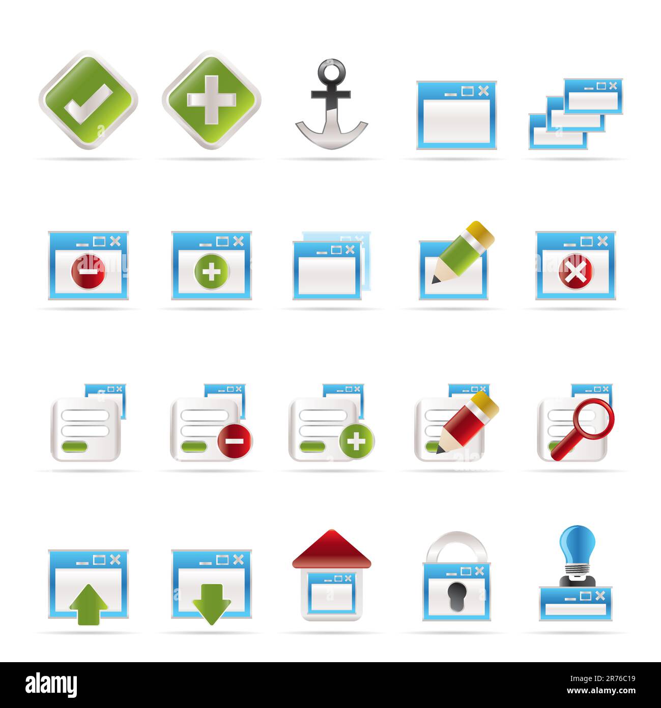 Applicazione, programmazione, Server e computer icone vector Icon Set 1 Illustrazione Vettoriale
