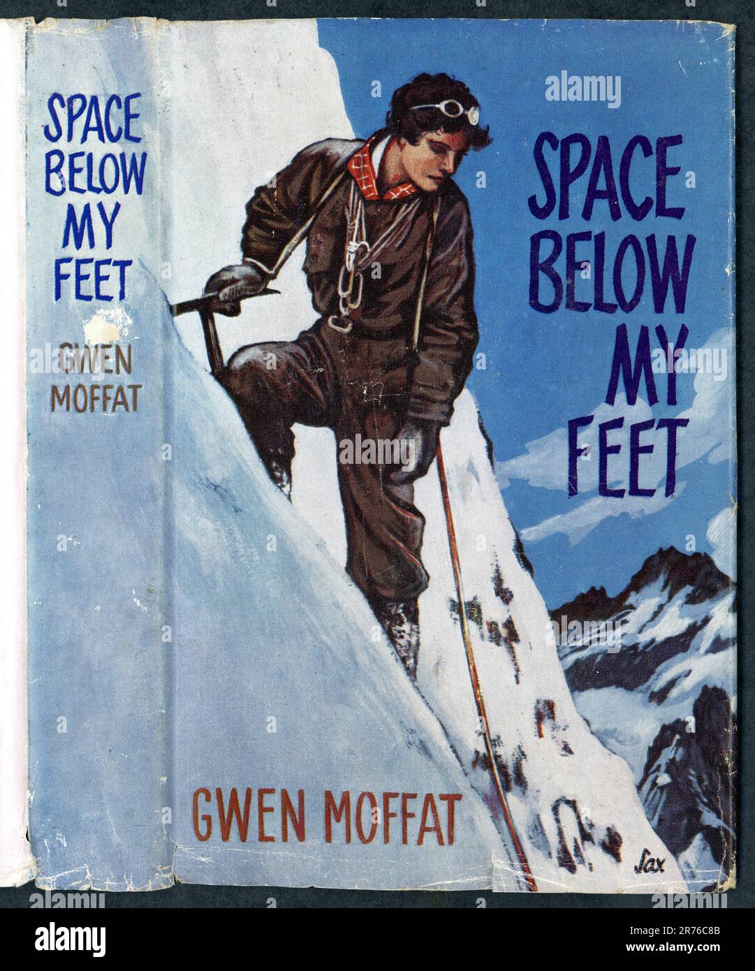 Space Below My Feet di Gwen Moffat, illustrazione originale del 1960 per la copertina del libro - Un classico libro di memorie alpinismo . Pubblicato nel 1961, Regno Unito Foto Stock