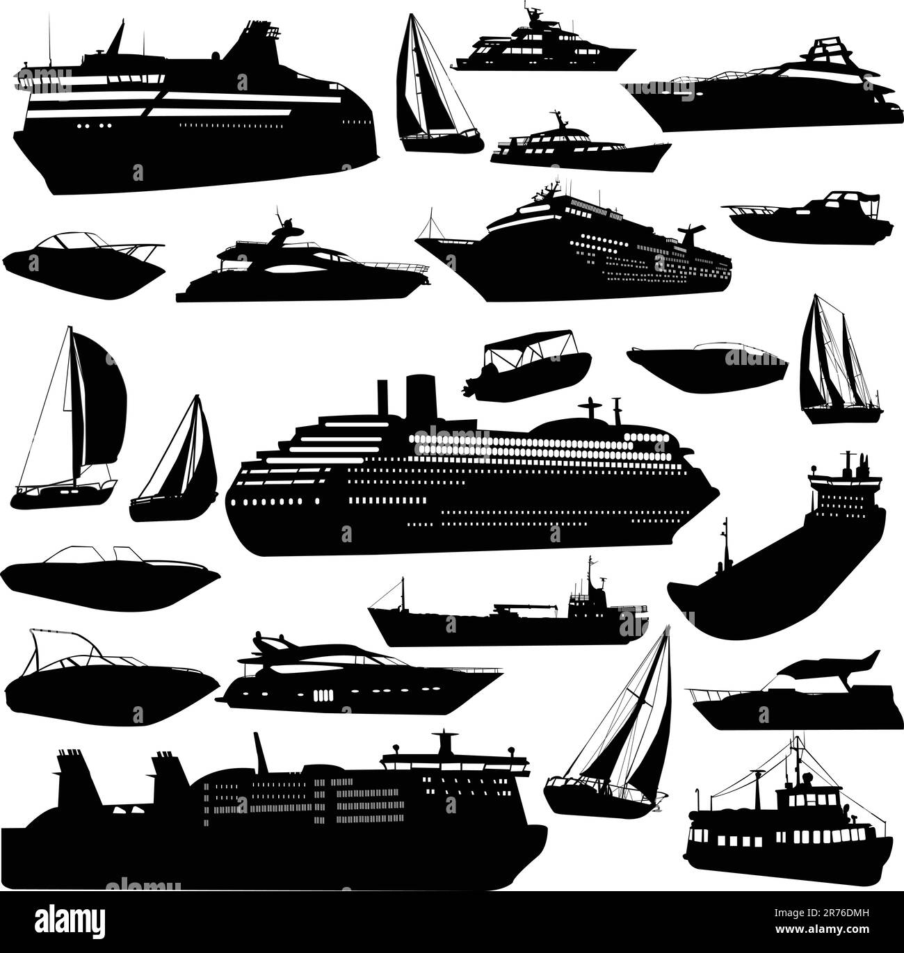 raccolta del vettore di trasporto marittimo 1 (crociera, yacht a motore, barca a vela) Illustrazione Vettoriale