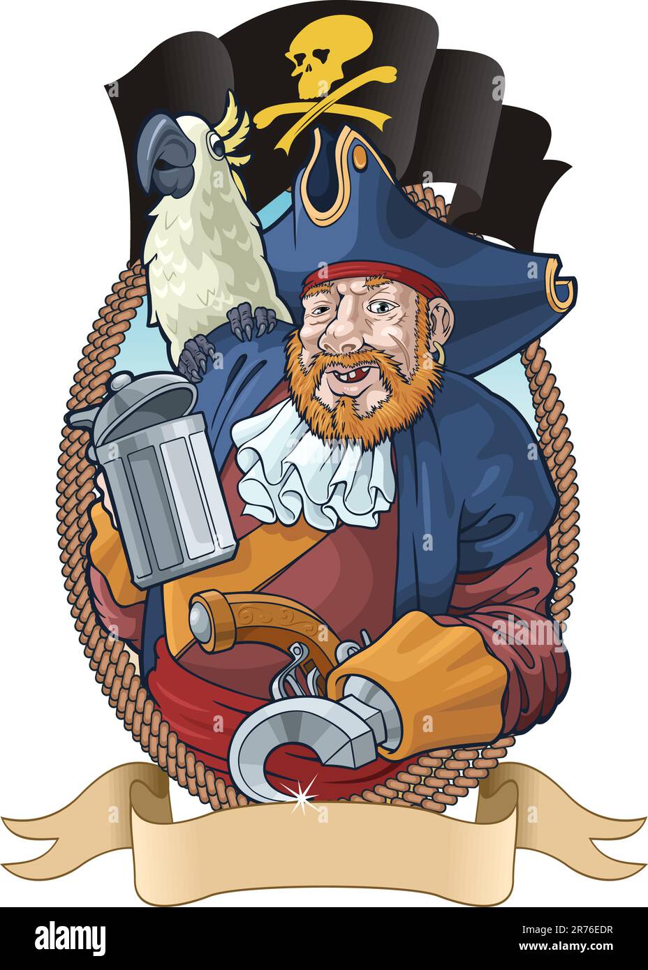 L'immagine simbolica del gentiluomo di buona fortuna. Illustrazione Vettoriale