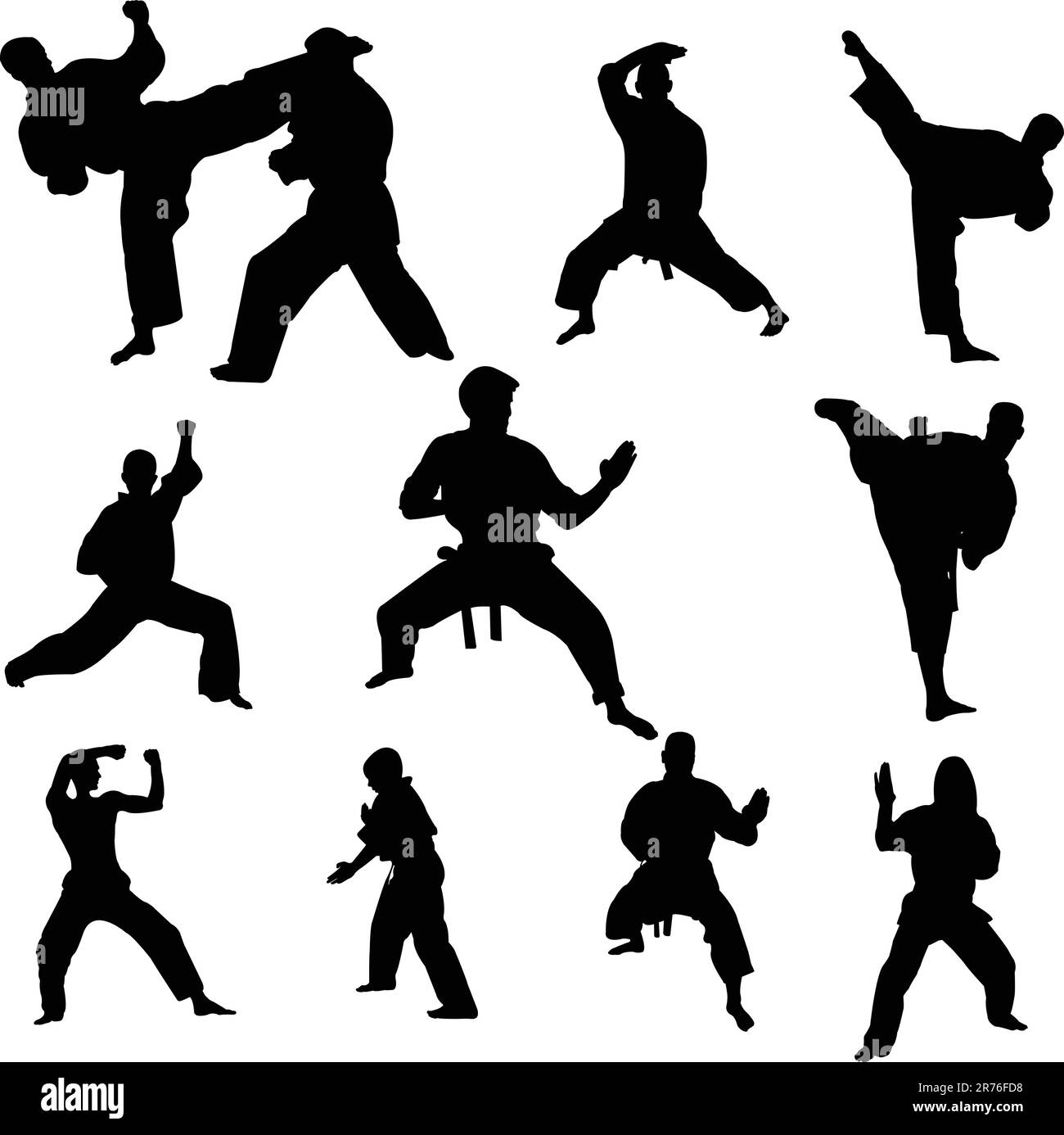 caccia di karate - vettore Illustrazione Vettoriale