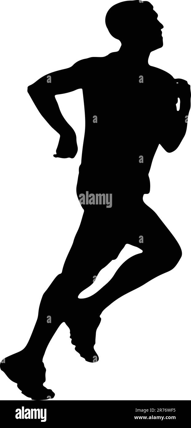 Persona che corre figura vettoriale silhouette Illustrazione Vettoriale