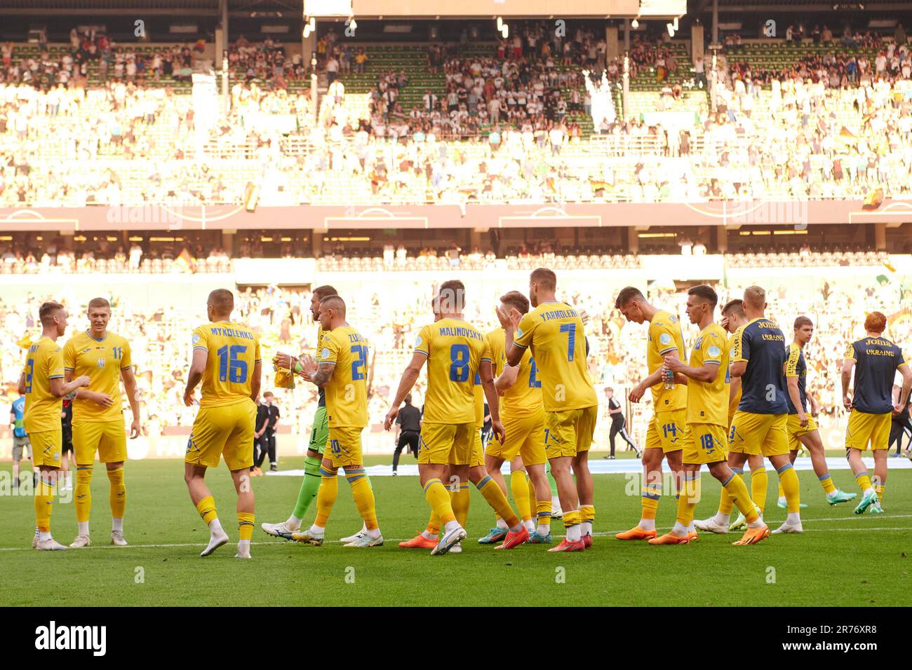 BREMA, GERMANIA - 12 Giugno, 2023: La partita di calcio amichevole Germania - Ucraina al Weser Stadium Foto Stock