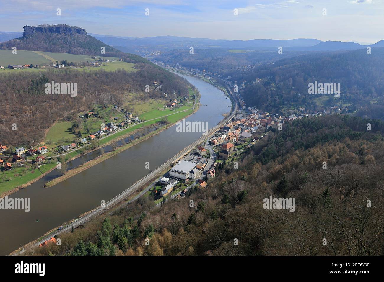 Vista dell'Elba vicino a Bad Schandau Foto Stock
