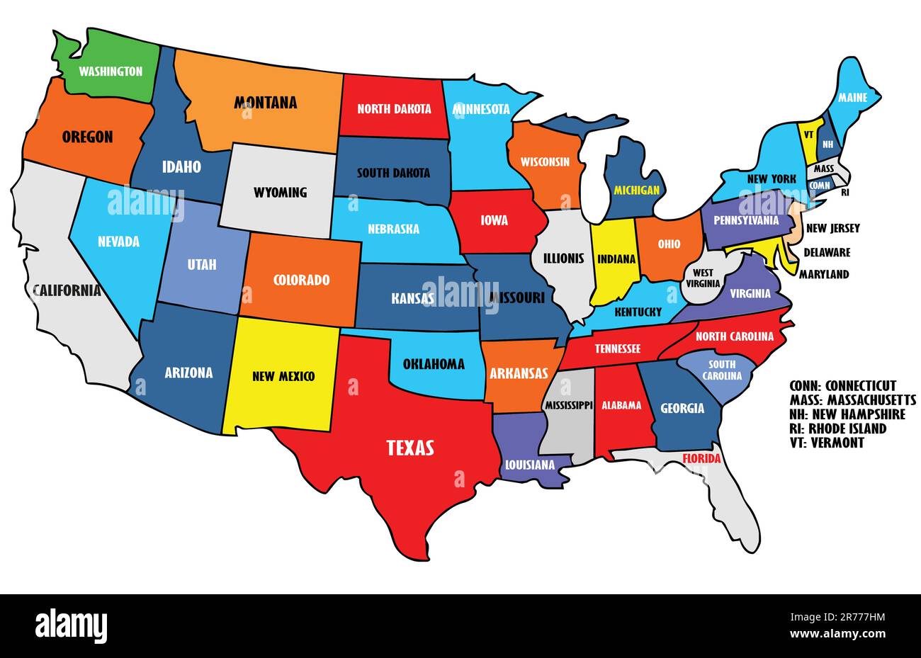 Mappa di Stati Uniti d'America Illustrazione Vettoriale