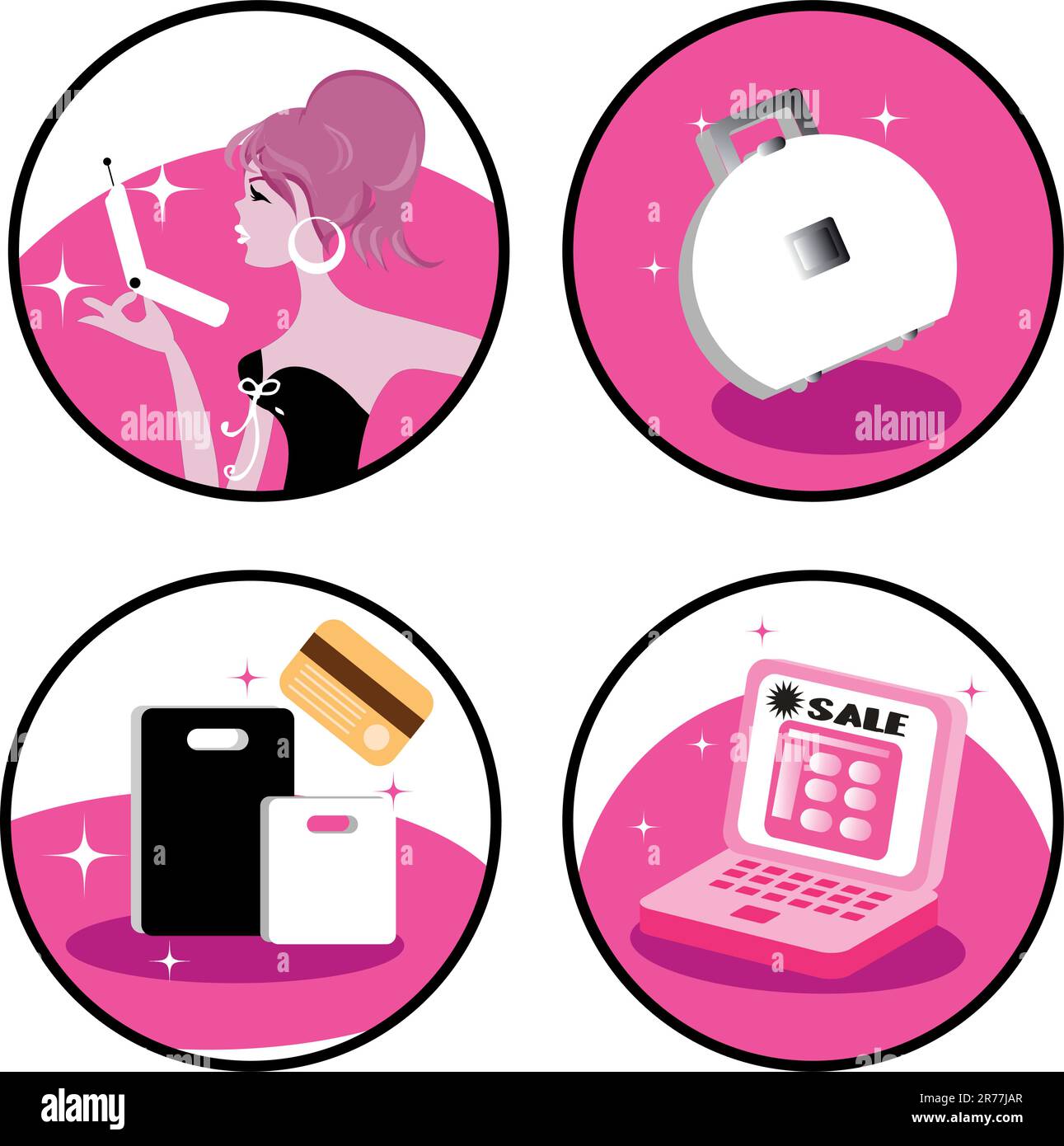 Icone di shopping Illustrazione Vettoriale