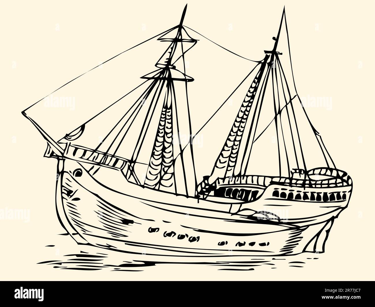 barca a vela Illustrazione Vettoriale