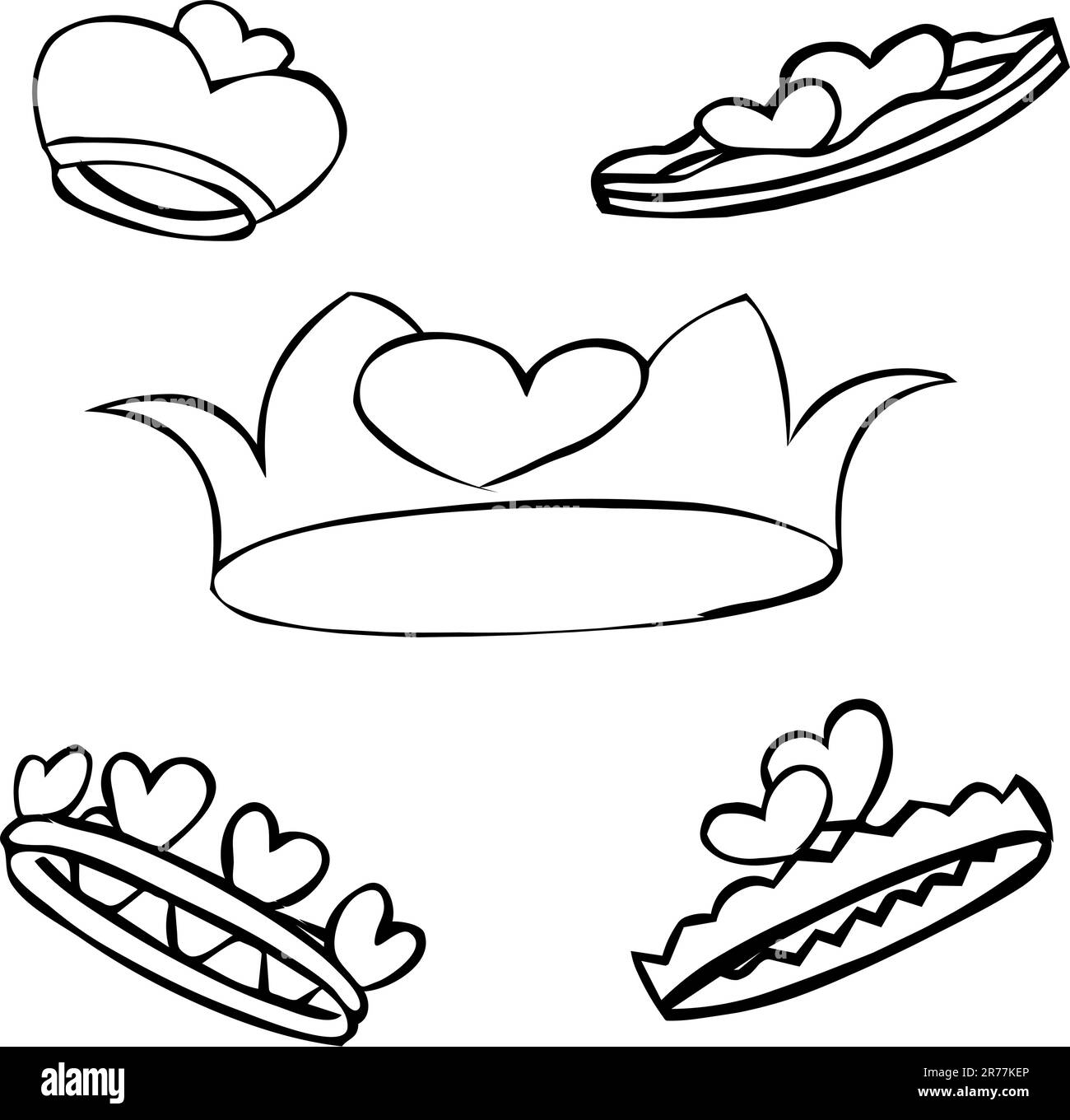Valentine Crowns Illustrazione Vettoriale