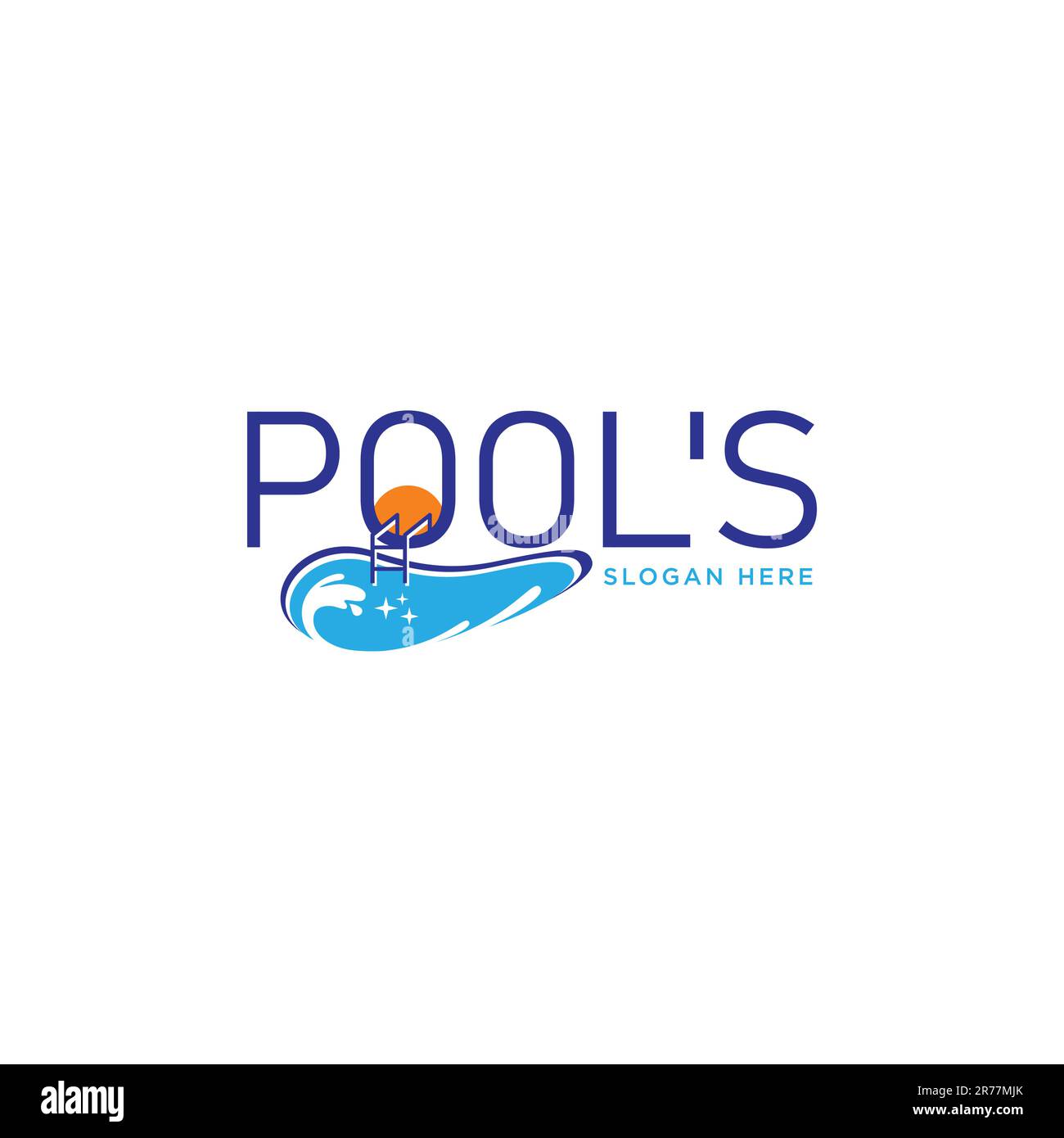 Modello del logo di manutenzione e servizio piscina. Illustrazione vettoriale Illustrazione Vettoriale