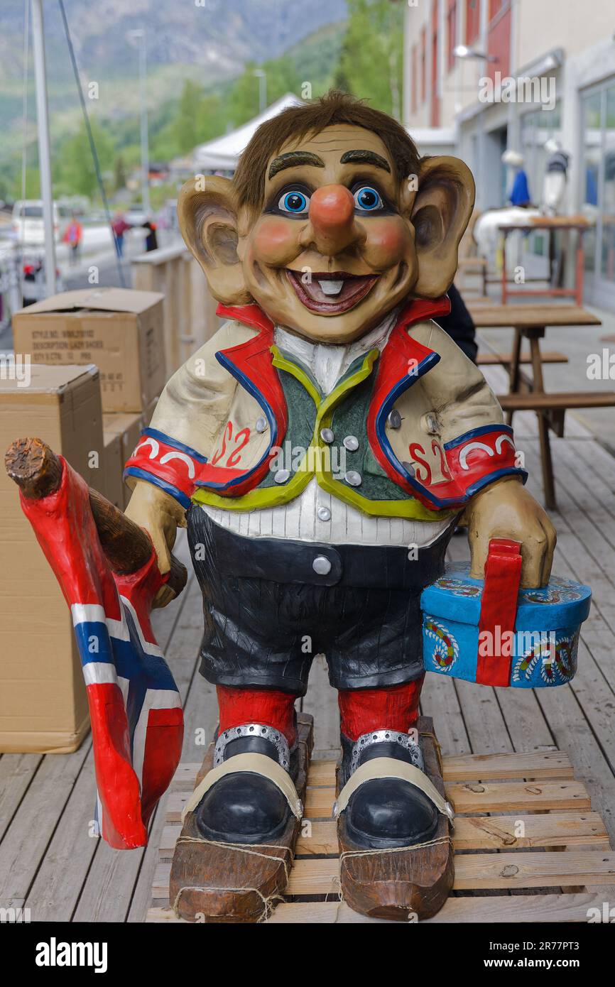 Norwegian Troll - Carving in legno Foto Stock