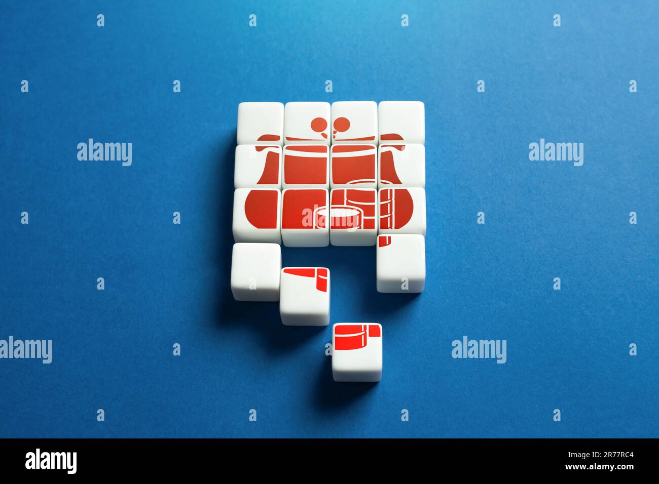 Perdita di risparmi e investimenti. Ammortamento di beni e attività. Scarsa pianificazione finanziaria. Taglio delle estremità. Breve tempo per intraprendere un'azione per la prote Foto Stock