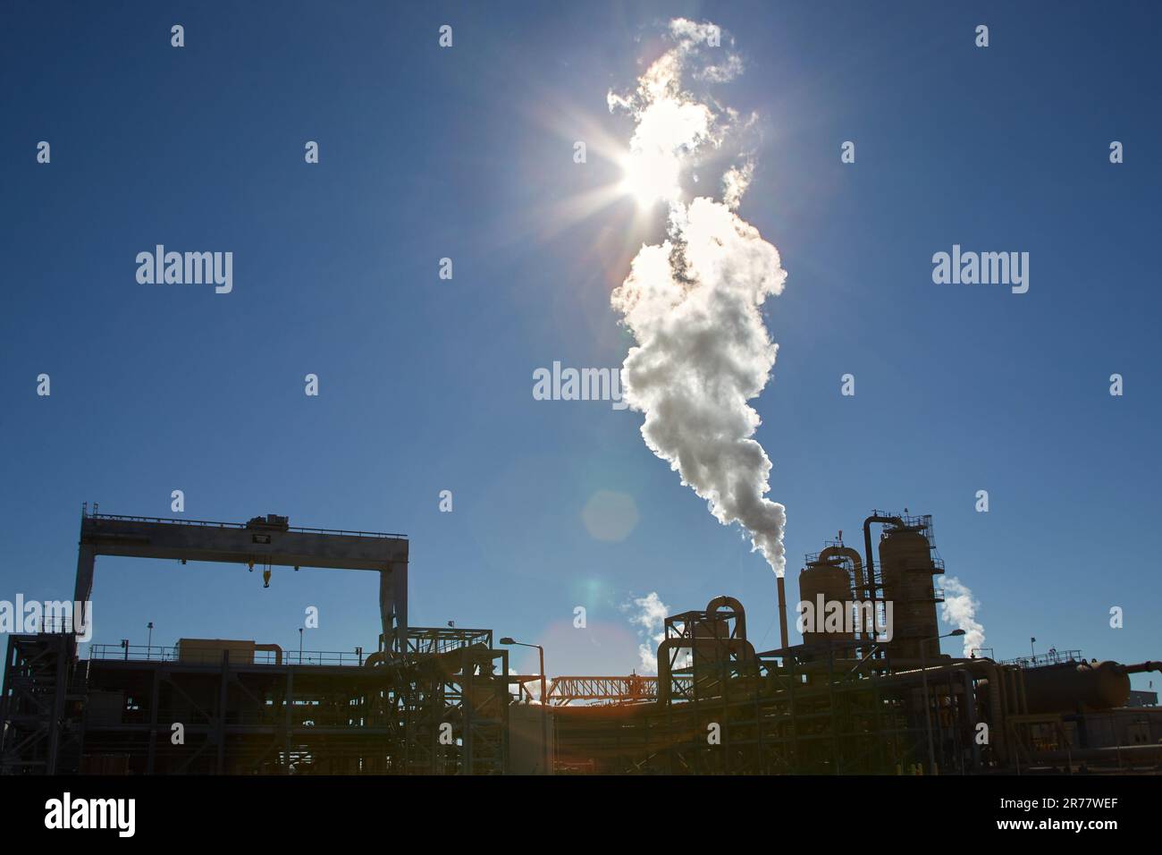 Calipatria, California, Stati Uniti. 6th Jan, 2015. Vapore proveniente da una centrale geotermica vicino al mare di Salton. (Credit Image: © Ian L. Sitren/ZUMA Press Wire) SOLO PER USO EDITORIALE! Non per USO commerciale! Foto Stock