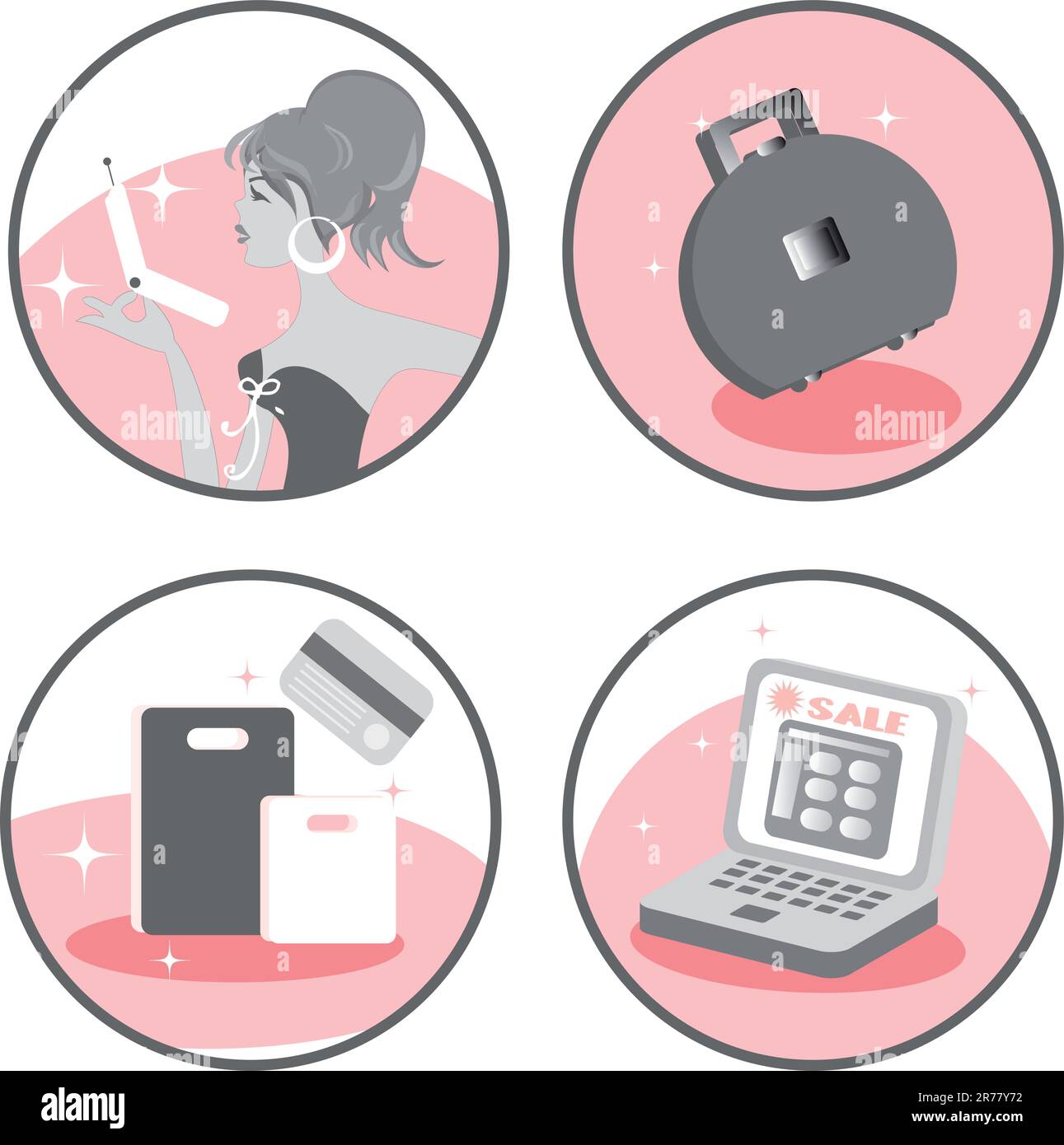 Icone di shopping Illustrazione Vettoriale