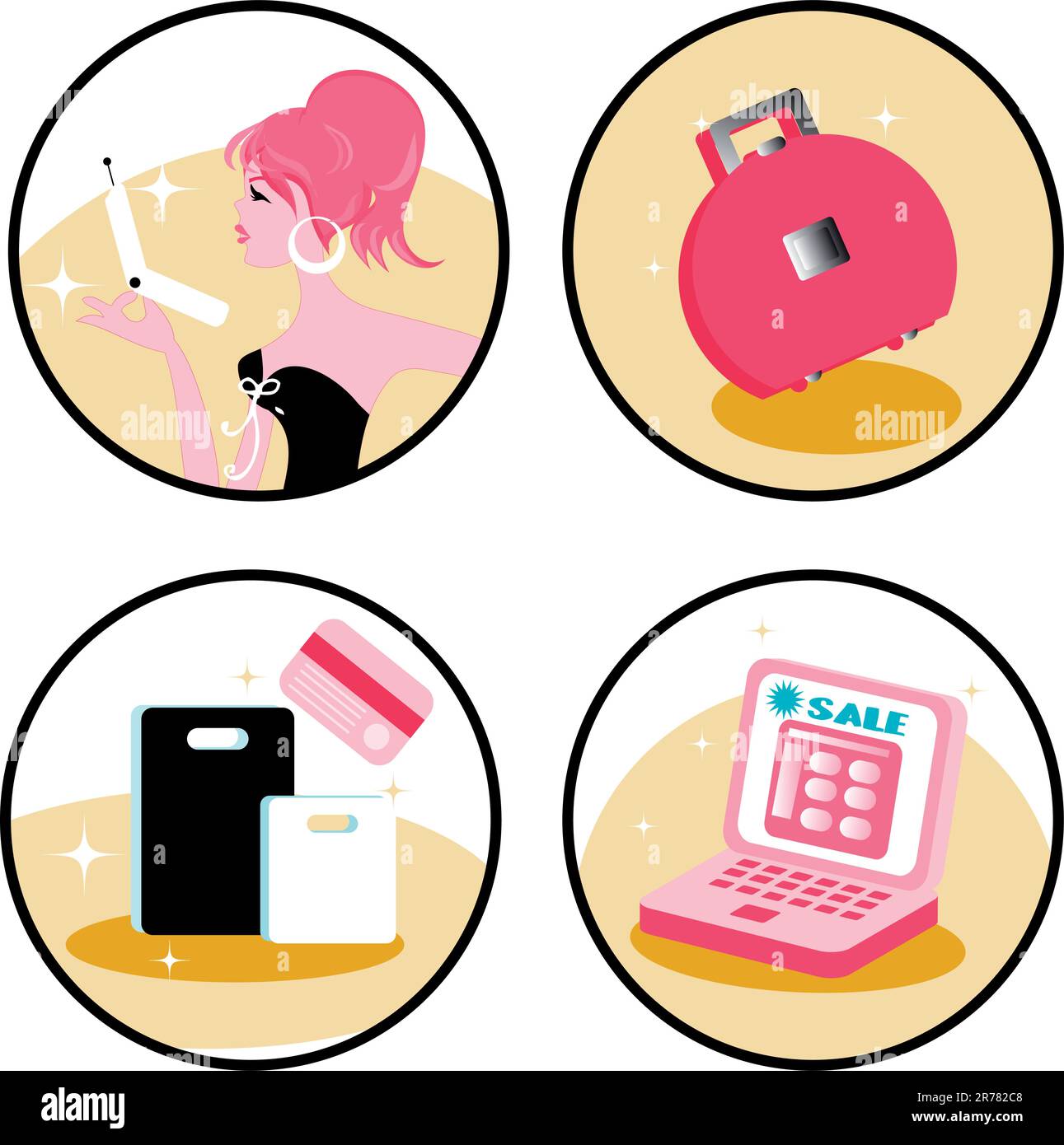 Icone di shopping Illustrazione Vettoriale