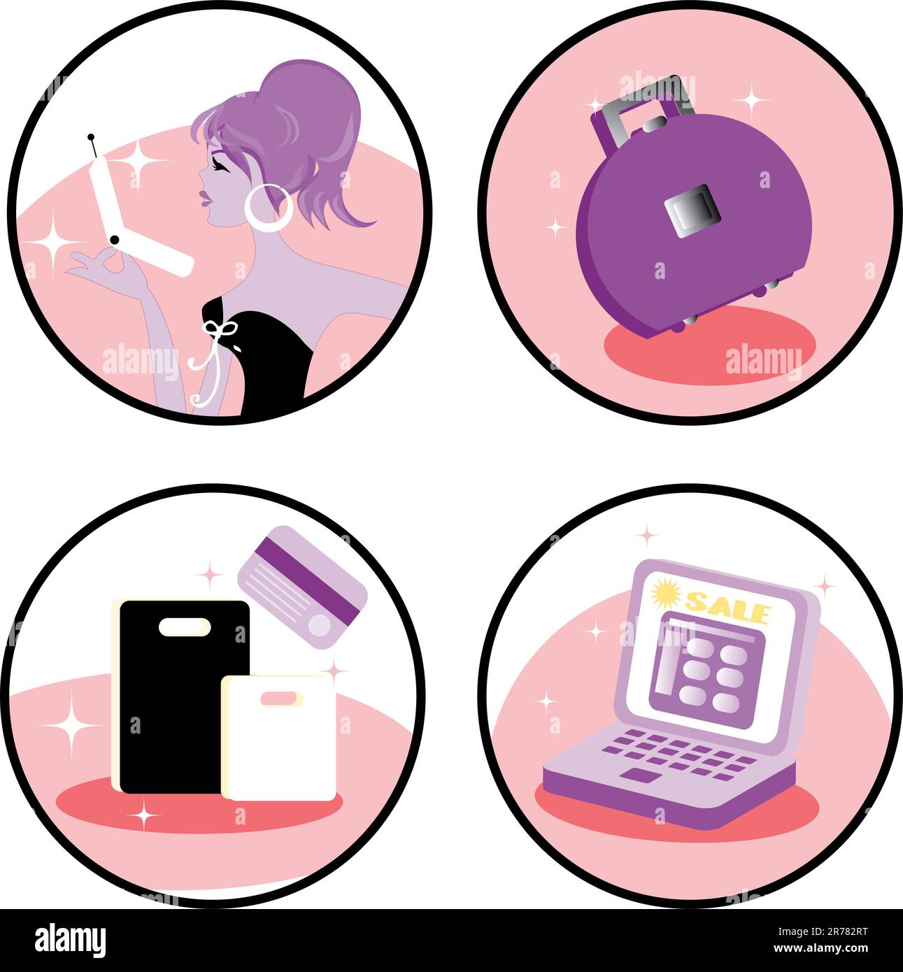 Icone di shopping Illustrazione Vettoriale