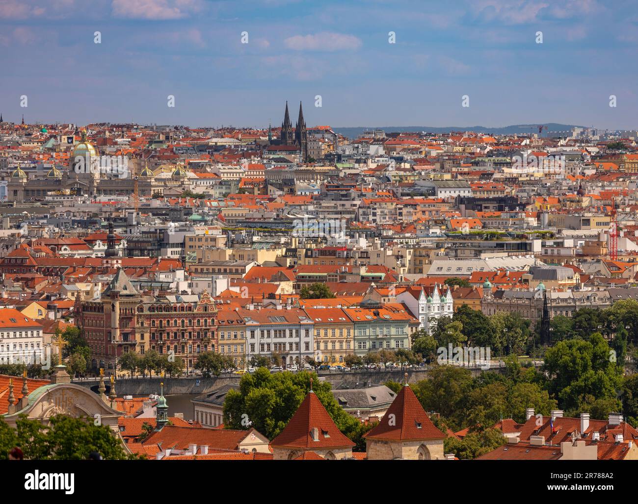 PRAGA, REPUBBLICA CECA, EUROPA - veduta aerea del centro di Praga. Foto Stock