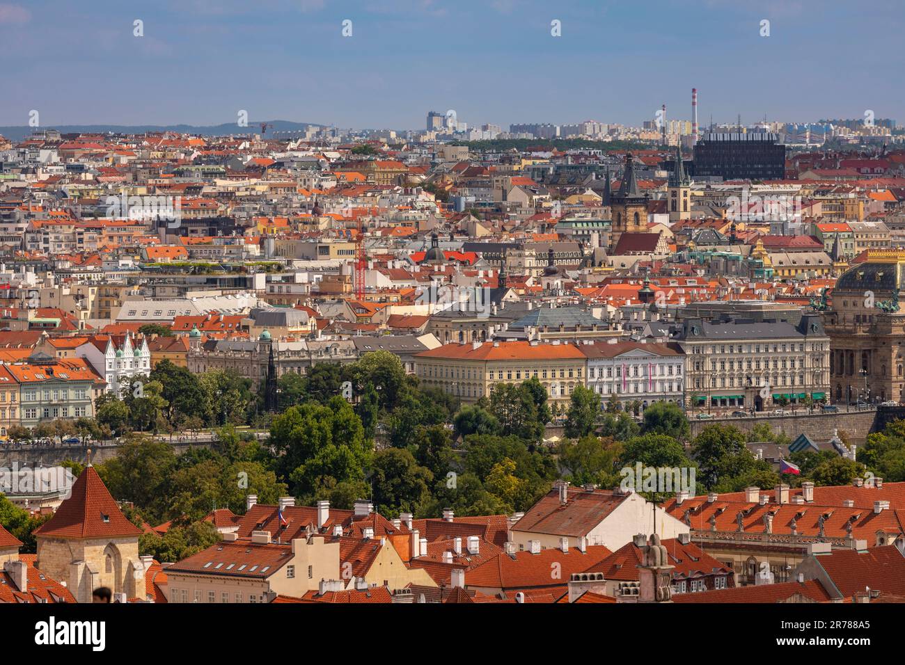 PRAGA, REPUBBLICA CECA, EUROPA - veduta aerea del centro di Praga. Foto Stock