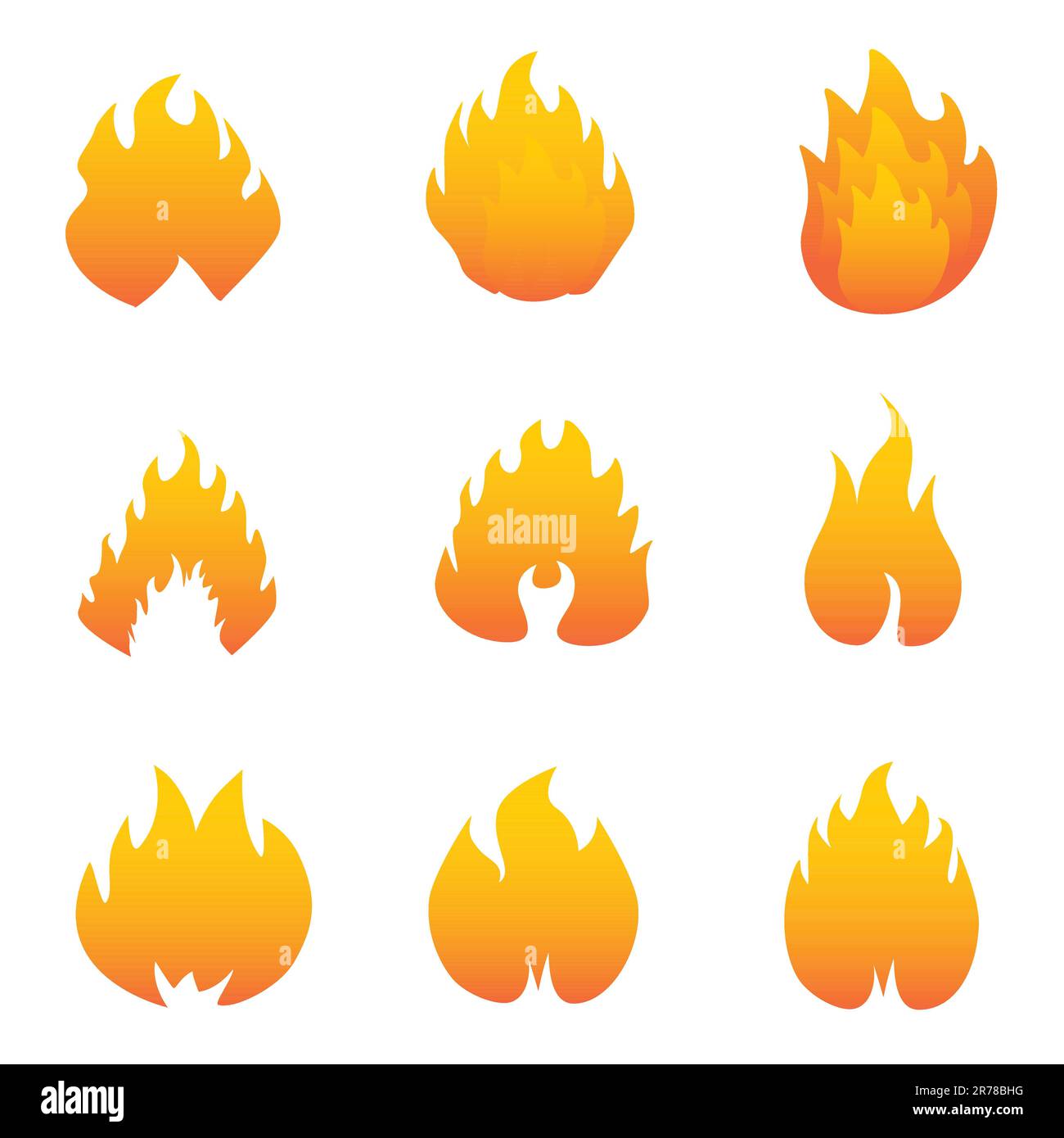 Simboli e icone fiamme e fuoco Illustrazione Vettoriale