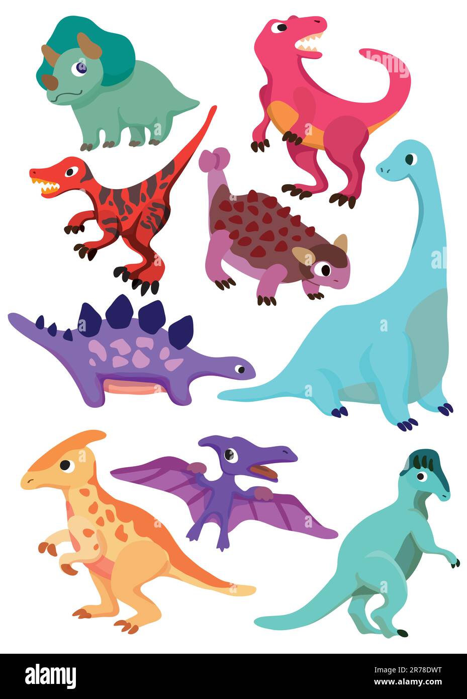 Icona dei dinosauri dei cartoni animati Illustrazione Vettoriale