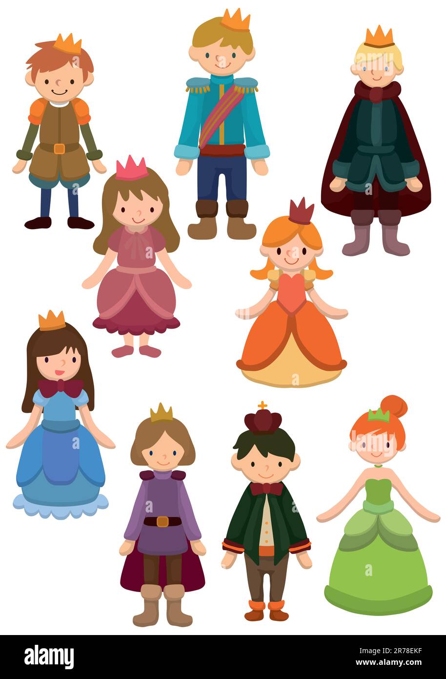 Icona Cartoon Prince and Princess Illustrazione Vettoriale