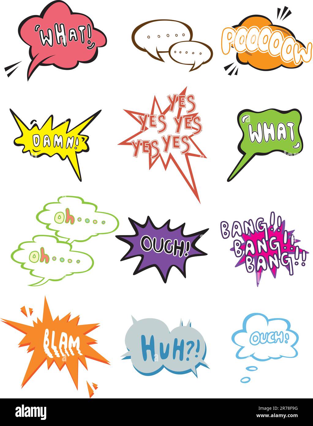 icona del linguaggio dei fumetti dei cartoni animati Illustrazione Vettoriale