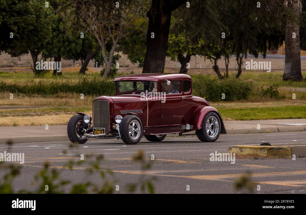 Un coupé Ford del 1932 al North Modesto Kiwanis American Graffiti Car Show & Festival Foto Stock