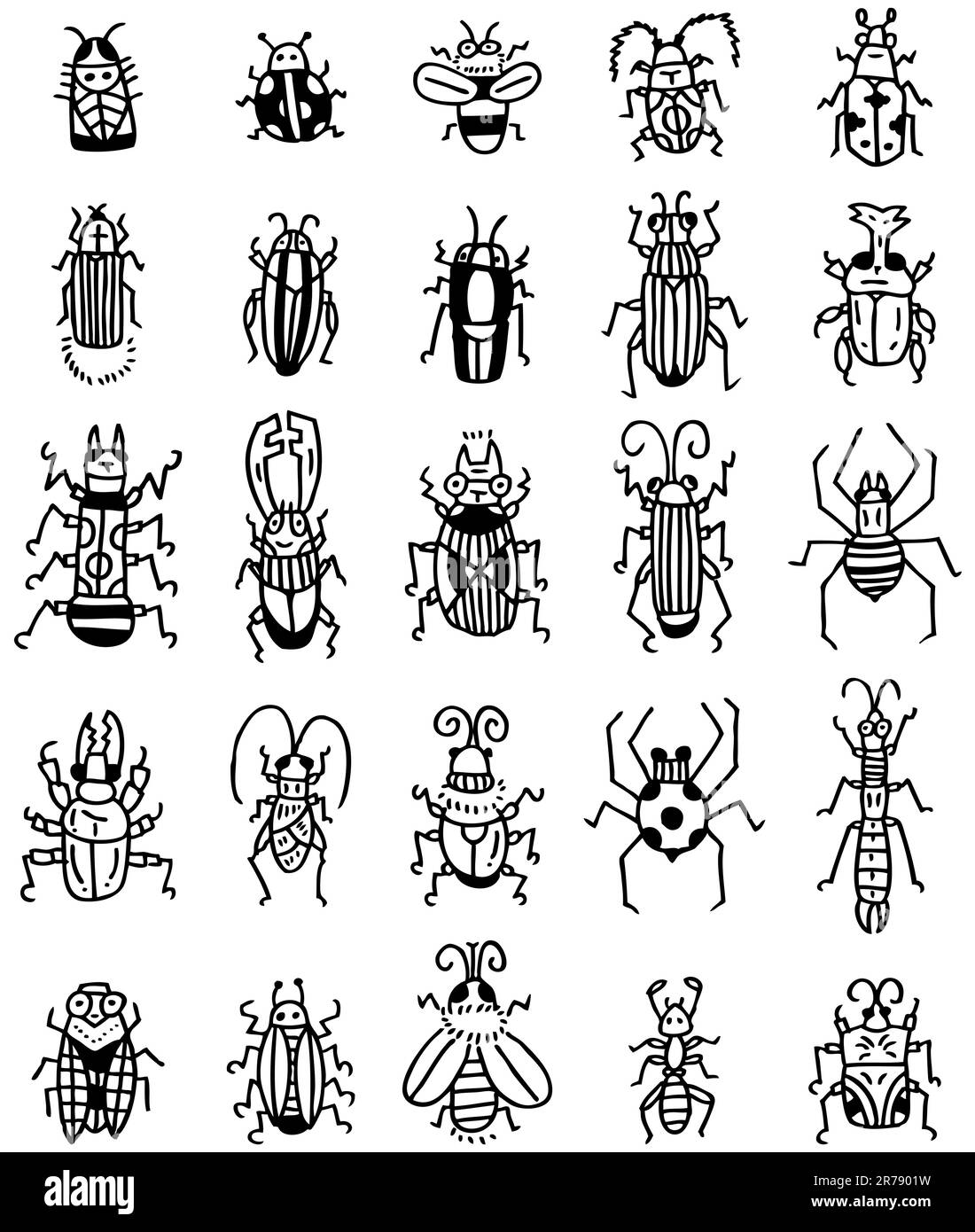 disegna a mano l'icona degli insetti Illustrazione Vettoriale