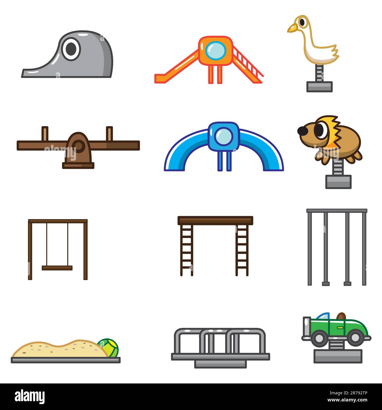 icona del parco dei cartoni animati Illustrazione Vettoriale