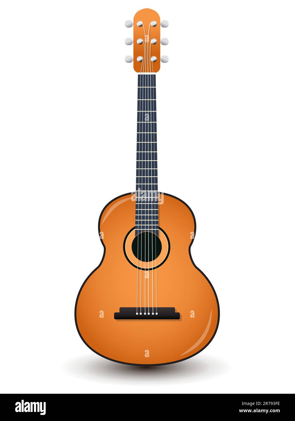 Disegno di una chitarra acustica isolata su uno sfondo bianco Foto stock -  Alamy