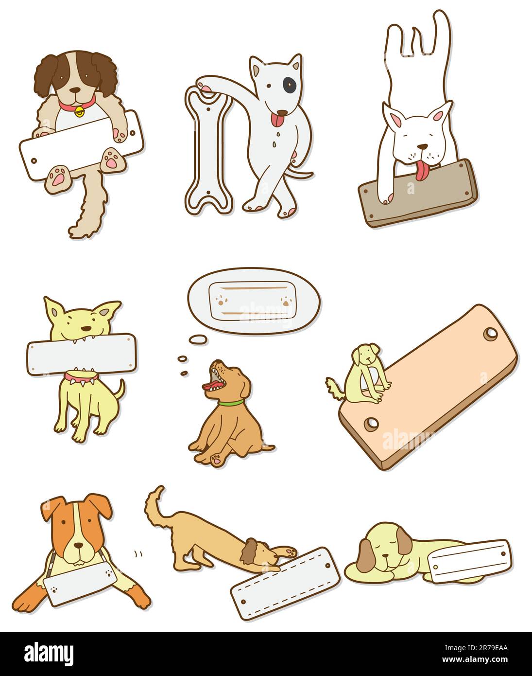 icona cartoon dog board Illustrazione Vettoriale