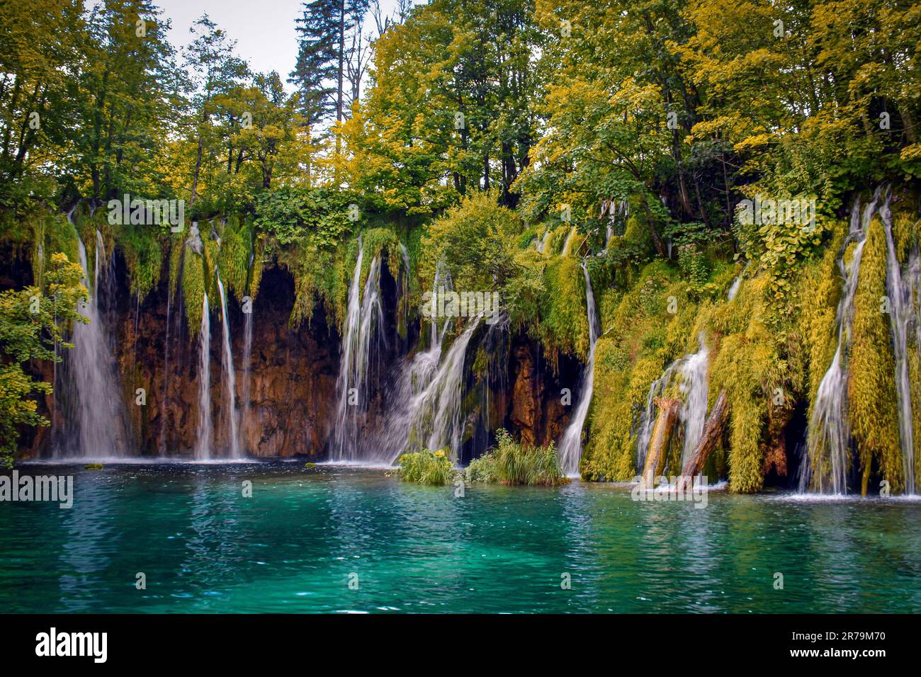 Le magiche Cascate del Parco Nazionale dei Laghi di Plitvice - Croazia Foto Stock