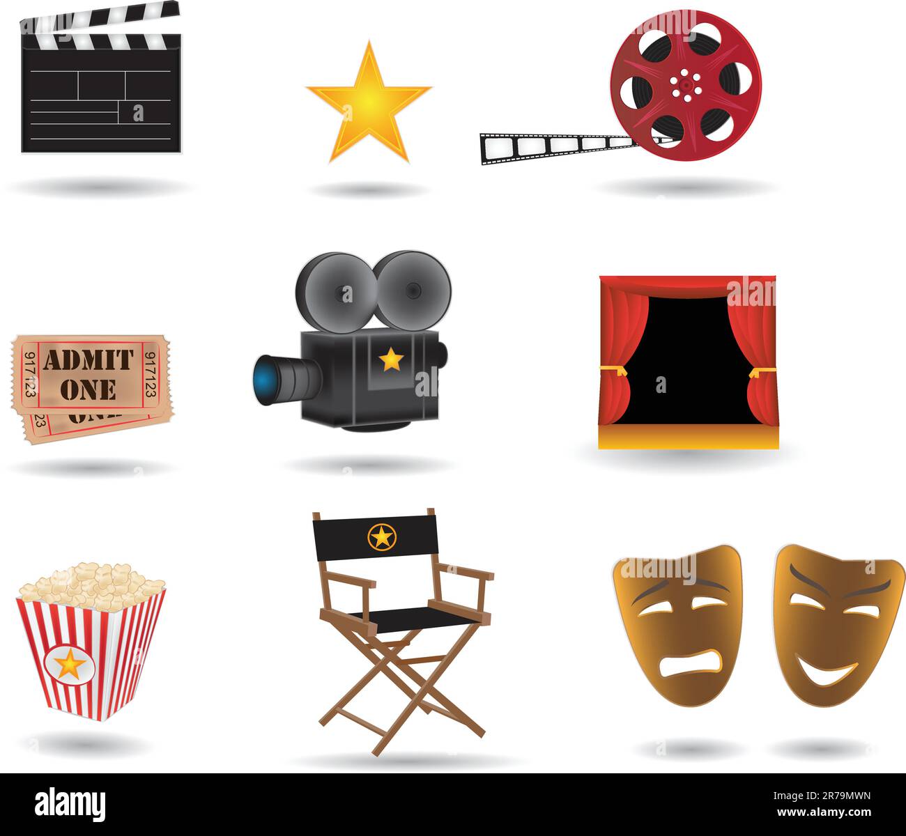 icone vettoriali filmato Illustrazione Vettoriale