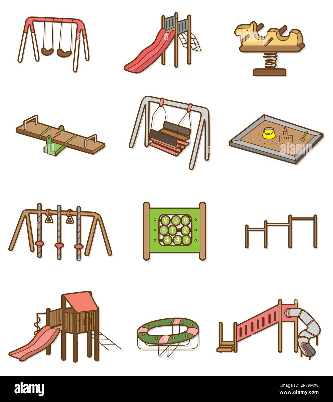 icona del parco giochi per cartoni animati Illustrazione Vettoriale
