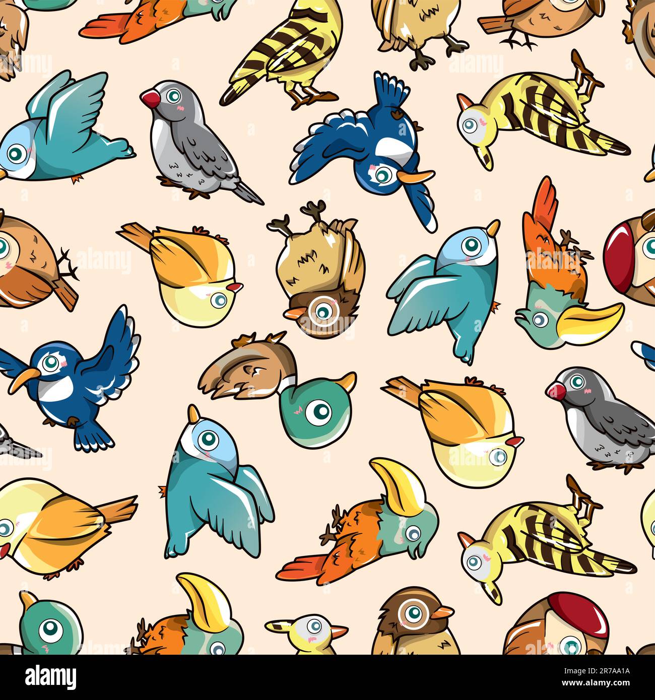 Seamless pattern di uccelli Illustrazione Vettoriale