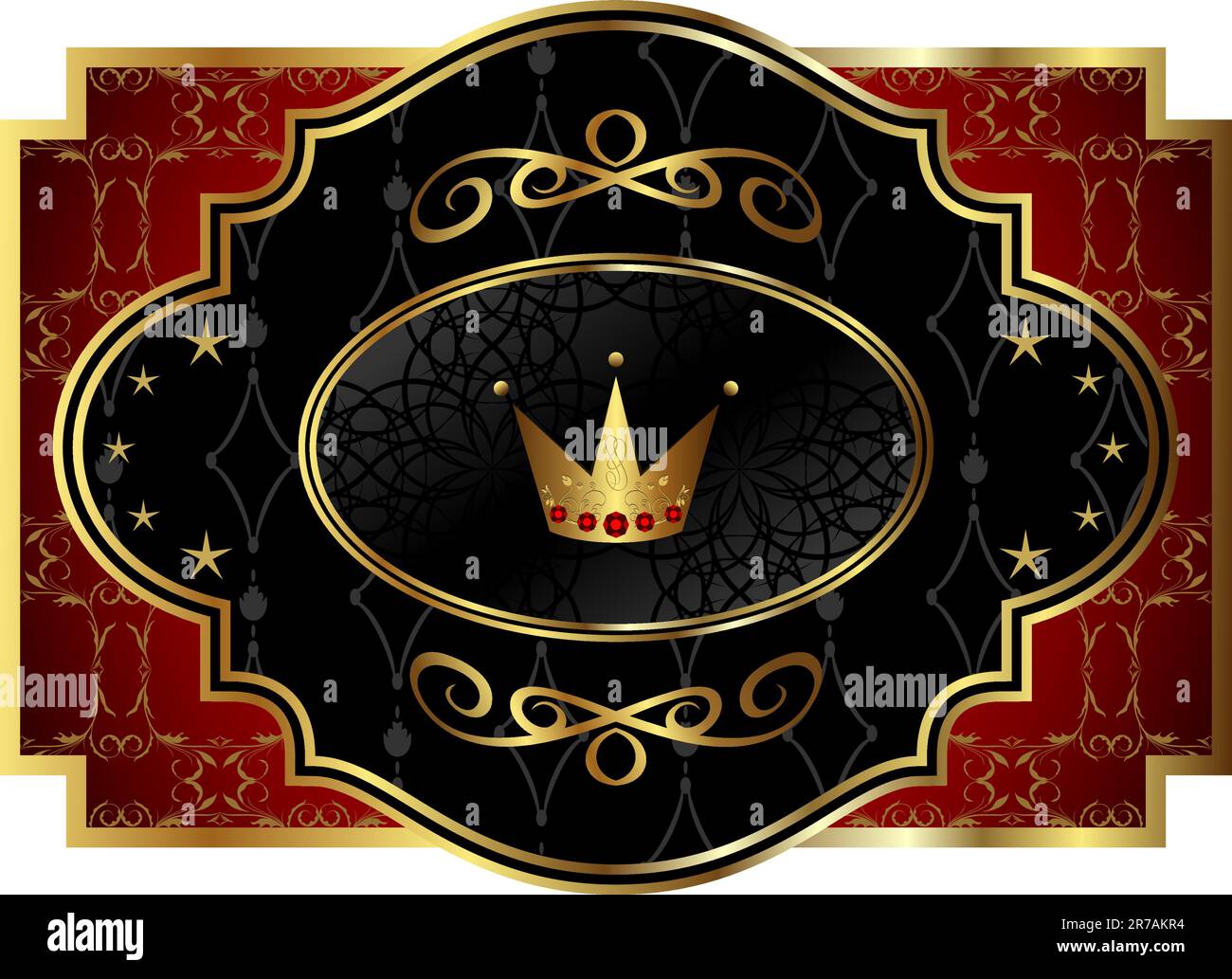 Illustrazione royal etichetta con la corona per il confezionamento di alcol - vettore Illustrazione Vettoriale