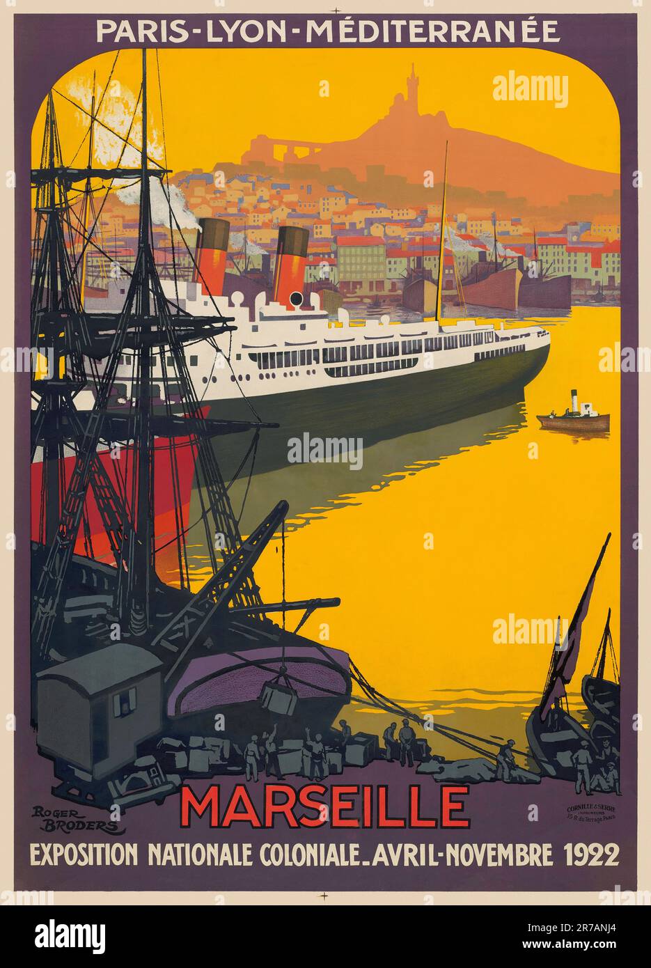 Marsiglia. Parigi - Lione - Méditerranée. Exposition Nationale coloniale di Roger Broders (1883-1953). Poster pubblicato nel 1922 in Francia. Foto Stock