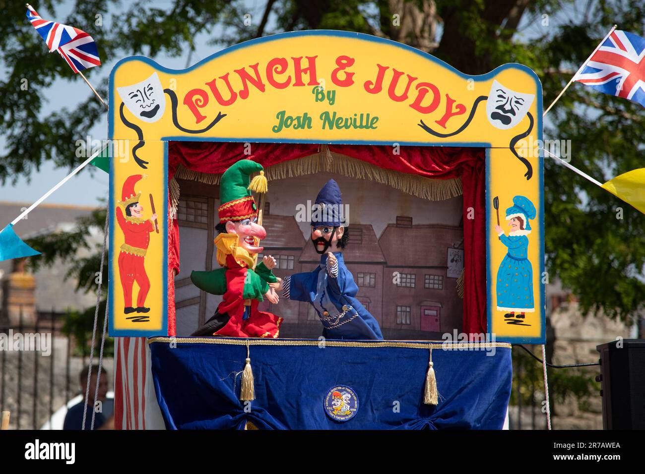 Tradizionale spettacolo di Punch & Judy di Josh Neville, Regno Unito Foto Stock