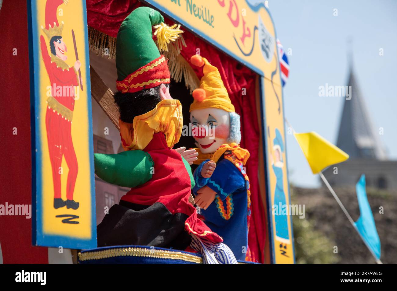 Tradizionale spettacolo di Punch & Judy di Josh Neville, Regno Unito Foto Stock