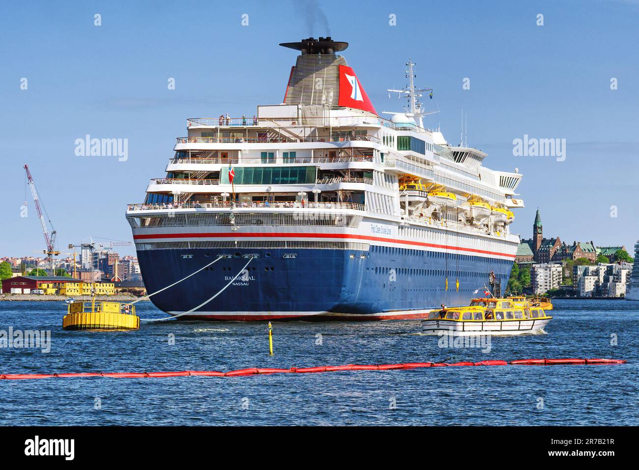 Il Fred. La nave da crociera Olsen Cruise Lines Balmoral ormeggiata a Stoccolma, Svezia. Foto Stock