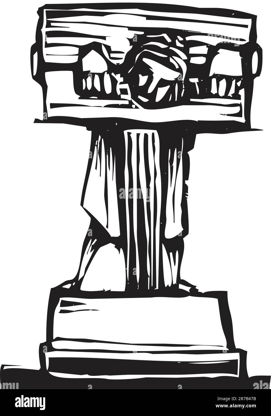Xilografia stile immagine di un uomo in stock. Illustrazione Vettoriale