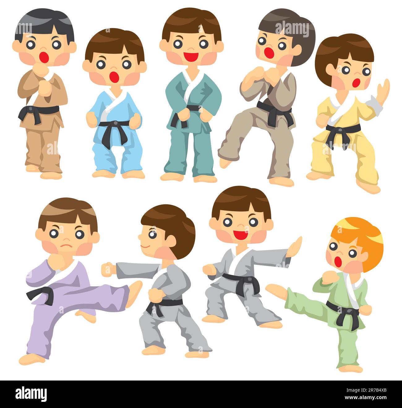 Icona Cartoon Karate Player Illustrazione Vettoriale