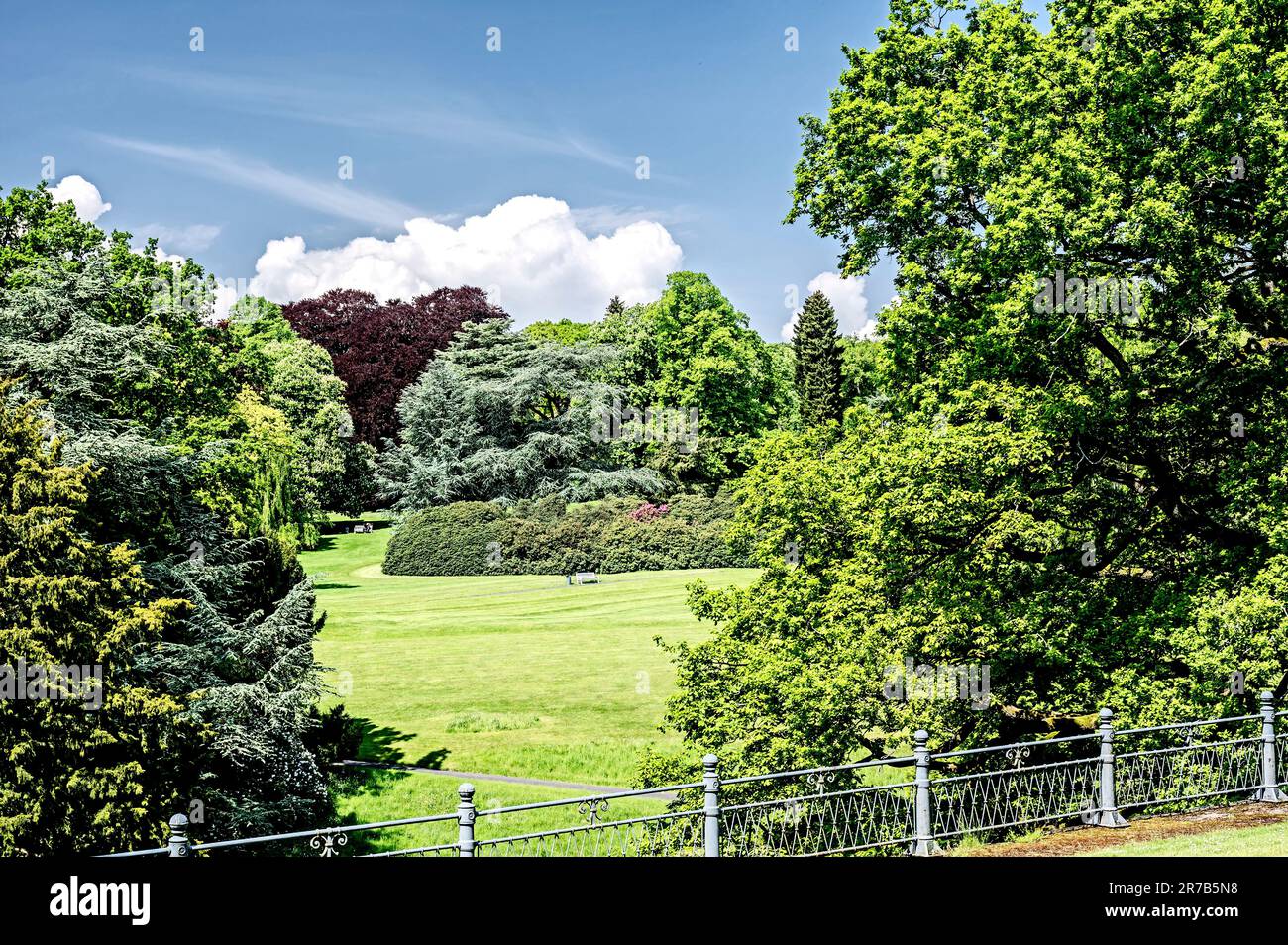 Essen: Park an der Villa Huegel (Ruhrgebiet, Nordrhein-Westfalen, Deutschland) Foto Stock