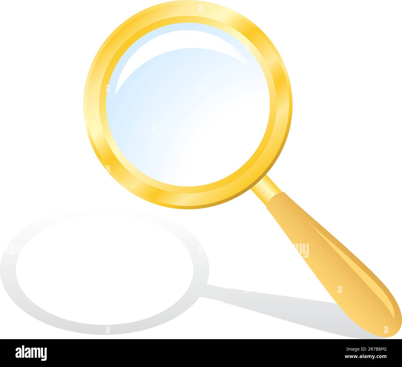 Immagine della lente d'ingrandimento isolata su uno sfondo bianco. Illustrazione Vettoriale