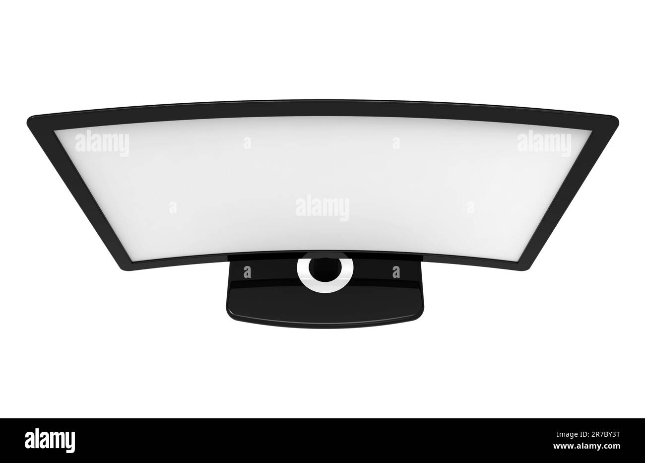 Curvo sullo schermo tv, isolato su sfondo bianco Foto Stock