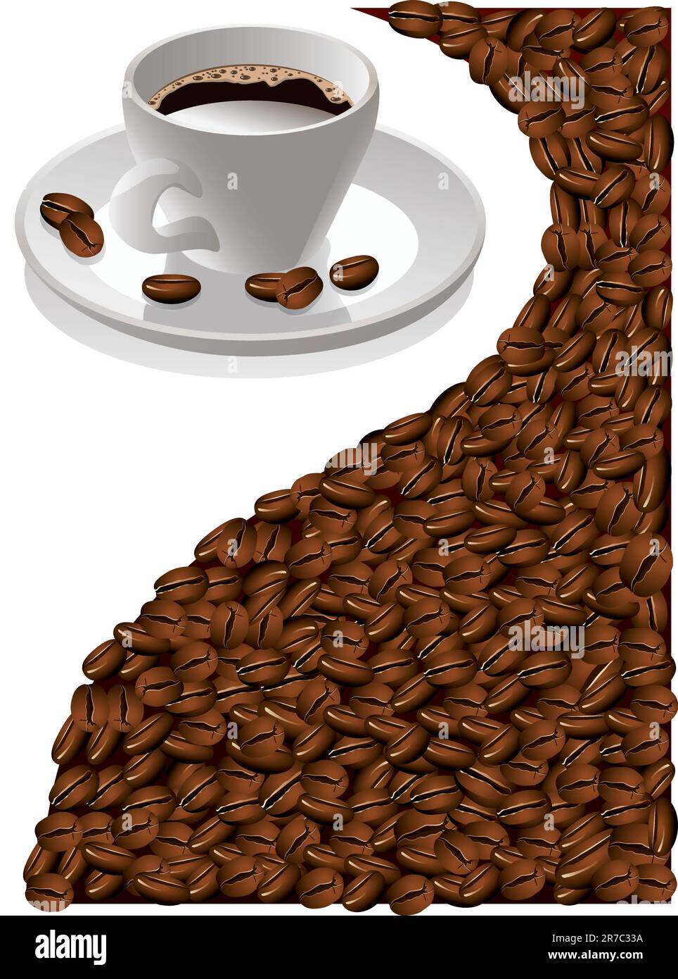 Menu bevande con tazza di caffè Illustrazione Vettoriale